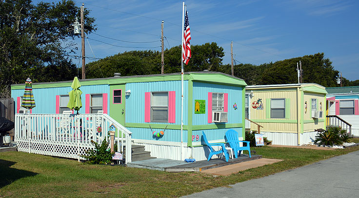 Colorful homes in Indian Beach, NC