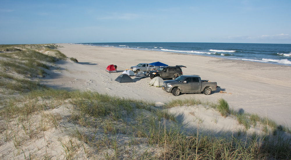 Campers on Portsmouth Island, NC