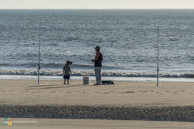 Surf fishing lessons early in the morning