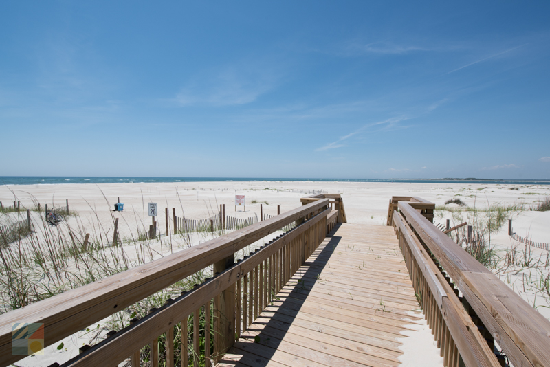 The beach along Bogue Inlet