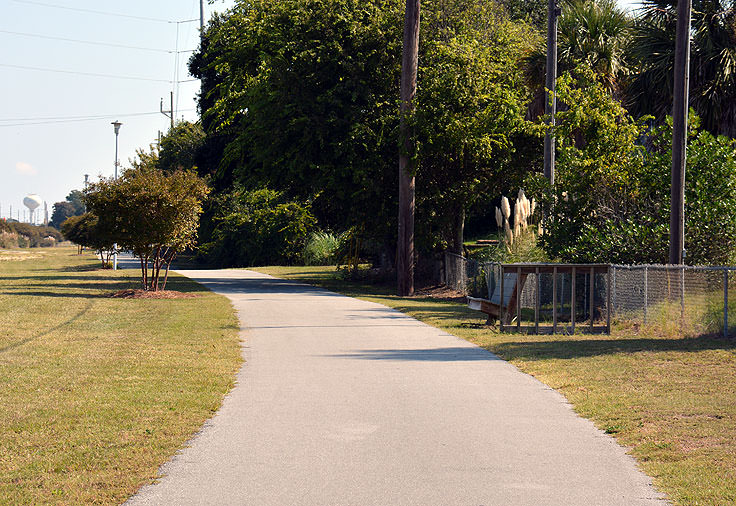 A wide bike path in Emerald Isle, NC