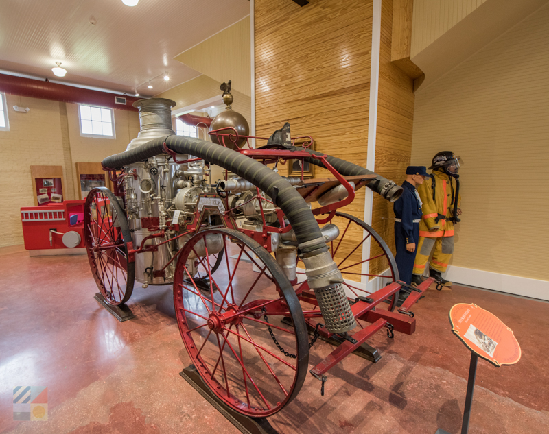 Uniform displays at the New Bern Firemans Museum