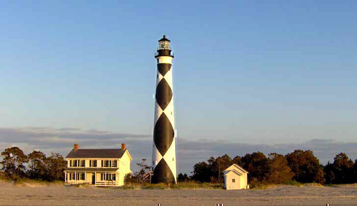 A view of the Cape Lookout Lighthouse from Island Ferry Adventures