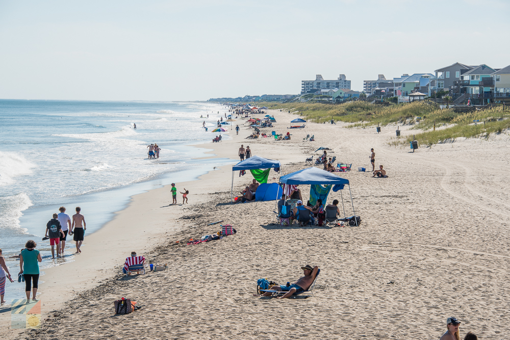 Beach visitors on Emerald Isle