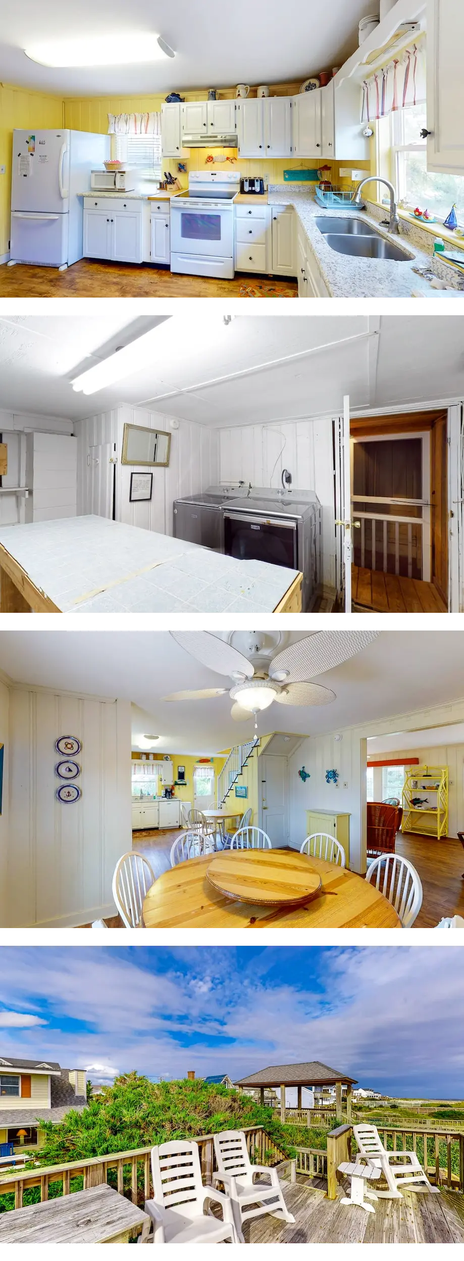 Oceanfront beach cottage with large deck...